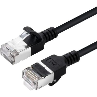 MicroConnect Tynn Cat6a U/FTP Kabel - Svart - 0,25m MicroConnect Tynn Cat6a U/FTP Kabel - Svart - 0,25m
