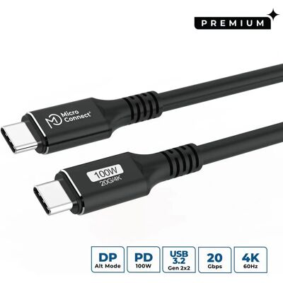 Cavo USB-C MicroConnect 0,5m - USB 3.2 Gen 2x2, 20Gbps, 100W Cavo USB-C MicroConnect 0,5m - USB 3.2 Gen 2x2, 20Gbps, 100W