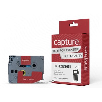 Capture CA-TZES651 Nylon Etikettenband - Gelb - 8M Capture CA-TZES651 Nylon Etikettenband - Gelb - 8M