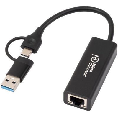 MicroConnect MicroConnect MC-USBACNET1G Câble Changeur de Genre - Noir - Publicité MicroConnect MicroConnect MC-USBACNET1G Câble Changeur de Genre - Noir - Publicité