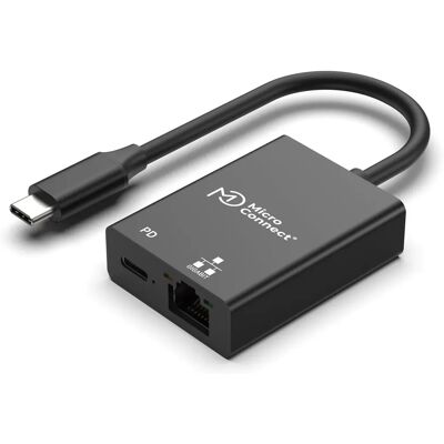 MicroConnect USB-C Ethernet Adapter - 1 Gbps, 100W Power, Schwarz MicroConnect USB-C Ethernet Adapter - 1 Gbps, 100W Power, Schwarz