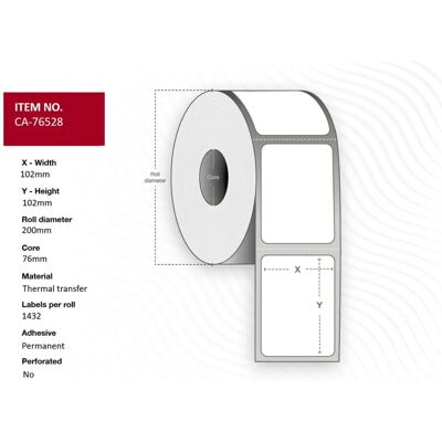 Capture 102x102mm thermal transfer labels - printer label Capture 102x102mm thermal transfer labels - printer label
