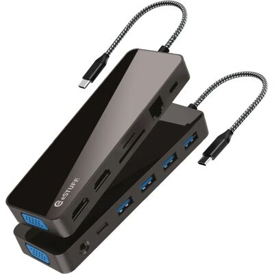 eSTUFF W128436809 Dock USB-C con Triple Pantalla - Estación de acoplamiento para portátil eSTUFF W128436809 Dock USB-C con Triple Pantalla - Estación de acoplamiento para portátil