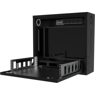 Lanview RWSLMBL1 Wandmontiertes Rack - 19 Zoll 1U Schwarzer Schrank Lanview RWSLMBL1 Wandmontiertes Rack - 19 Zoll 1U Schwarzer Schrank