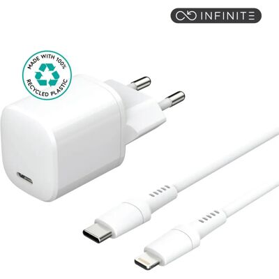 eSTUFF INFINITE - 20W EU Opladningssæt med USB-C Lightning kabler eSTUFF INFINITE - 20W EU Opladningssæt med USB-C Lightning kabler