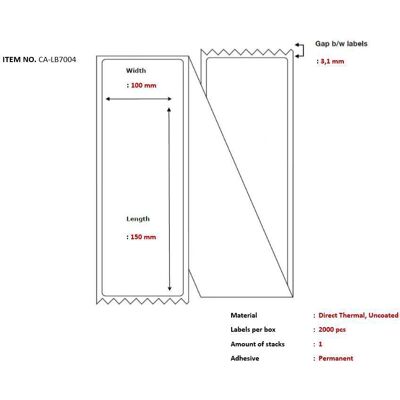Capture CA-LB7004 Druckeretikett - 100x150mm - 2000 Etiketten Capture CA-LB7004 Druckeretikett - 100x150mm - 2000 Etiketten