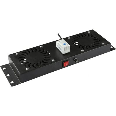 Lanview RAF115BL-UK - Accessoire rack avec 2 ventilateurs et thermostat Lanview RAF115BL-UK - Accessoire rack avec 2 ventilateurs et thermostat