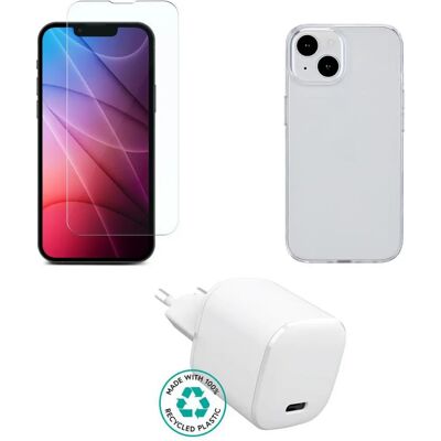 Apple iPhone 14 eSTUFF Ladegerät-Kit - Transparent Weiß - Mobilzubehör Apple iPhone 14 eSTUFF Ladegerät-Kit - Transparent Weiß - Mobilzubehör