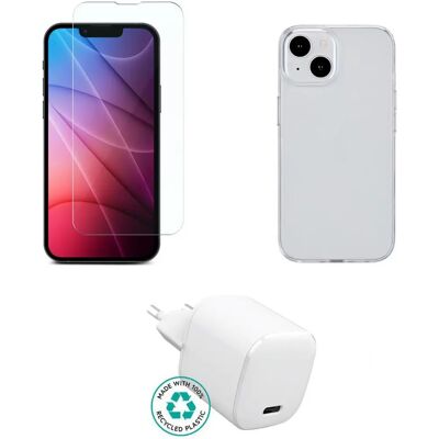 Chargeur iPhone 15 eSTUFF - USB-C, Blanc, Transparent - Appareil Mobile Chargeur iPhone 15 eSTUFF - USB-C, Blanc, Transparent - Appareil Mobile