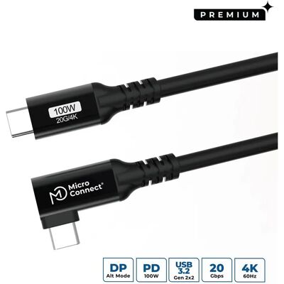 MicroConnect Cavo USB-C 1m - USB 3.2 Gen 2x2 - Nero MicroConnect Cavo USB-C 1m - USB 3.2 Gen 2x2 - Nero