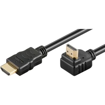 Câble HDMI MicroConnect - 2m, Angle de 90°, Noir - Type A - Publicité Câble HDMI MicroConnect - 2m, Angle de 90°, Noir - Type A - Publicité