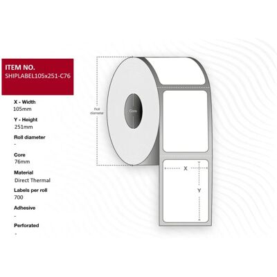 Capture 105x251mm Thermische Versandetiketten Capture 105x251mm Thermische Versandetiketten