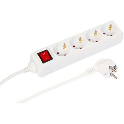 MicroConnect 4-veis Strømskinne - 3m Hvit MicroConnect 4-veis Strømskinne - 3m Hvit