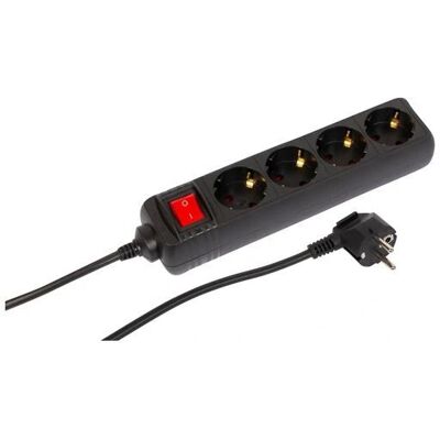 MicroConnect MC-GRU0043BS Bøyleforlengelse - 4 uttak, 3m, Svart MicroConnect MC-GRU0043BS Bøyleforlengelse - 4 uttak, 3m, Svart