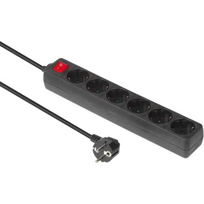 MicroConnect MC-GRU00615BS Strømforlengelseskabel - 6 støpsler, 1,5 m, Svart MicroConnect MC-GRU00615BS Strømforlengelseskabel - 6 støpsler, 1,5 m, Svart