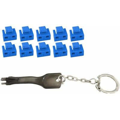 MicroConnect RJ45 Portblocker mit Schlüssel - Blau - 10 Stück MicroConnect RJ45 Portblocker mit Schlüssel - Blau - 10 Stück