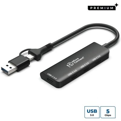 MicroConnect USB 3.2 Hub 4-port - USB-C 3.2 - 5 Gbps - Bærbar MicroConnect USB 3.2 Hub 4-port - USB-C 3.2 - 5 Gbps - Bærbar