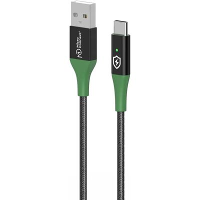 MicroConnect Microconnect Smart Lade USB-A til USB-C Kabel 1m Svart/Grønn - USB Kabel MicroConnect Microconnect Smart Lade USB-A til USB-C Kabel 1m Svart/Grønn - USB Kabel