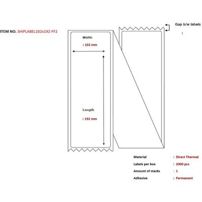 Capture SHIPLABEL102X192-FF2 Druckeretikett - 102x192mm Capture SHIPLABEL102X192-FF2 Druckeretikett - 102x192mm