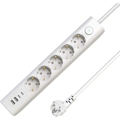 Microconnect MC-GRU00515WS USB Strømstik - 5 Udtag - Indendørs Microconnect MC-GRU00515WS USB Strømstik - 5 Udtag - Indendørs
