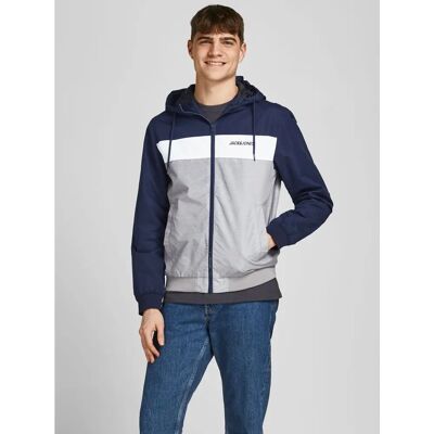 Jack & Jones Erush Blocking Hood Bomber (12200208) - laivastonsininen Jack & Jones Erush Blocking Hood Bomber (12200208) - laivastonsininen