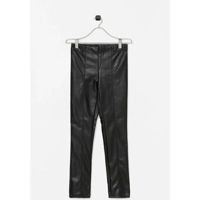 Ruma Svart Falsk Skinn Leggings - Kvinne - Smal Passform Ruma Svart Falsk Skinn Leggings - Kvinne - Smal Passform