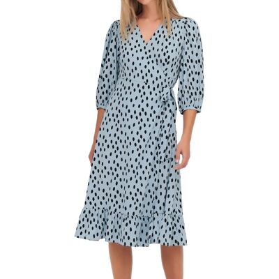 Only Olivia Robe Mini Wrap (15253350) - brouillard bleu/point inégal Only Olivia Robe Mini Wrap (15253350) - brouillard bleu/point inégal