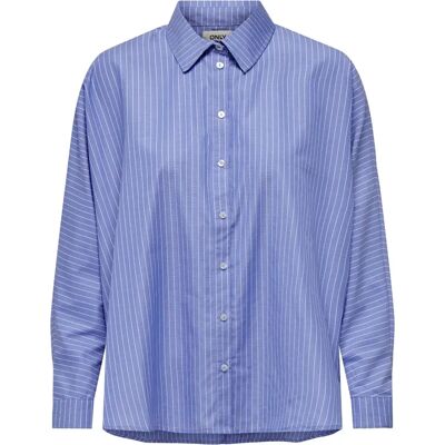 Chemise à manches longues ONLY Bleu L Femme - Chemise Chemise à manches longues ONLY Bleu L Femme - Chemise