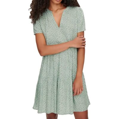 Only Zally Life S/S Thea Abito (15262674) chinois verde aop foglie bianche Only Zally Life S/S Thea Abito (15262674) chinois verde aop foglie bianche