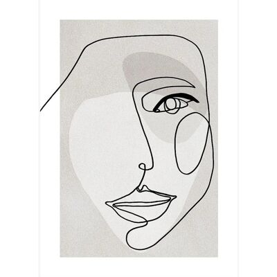 Malerifabrikken Face Line 3 - Grå - 30X40 - Plakat Malerifabrikken Face Line 3 - Grå - 30X40 - Plakat