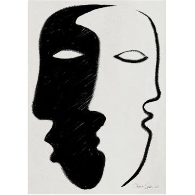 Malerifabrikken Plakat Face to Face - Svart - 30X40 - Plakat Malerifabrikken Plakat Face to Face - Svart - 30X40 - Plakat