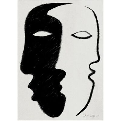 Malerifabrikken Face to Face Plakat - 70X100 - Sort Malerifabrikken Face to Face Plakat - 70X100 - Sort