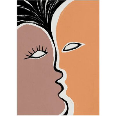 Malerifabrikken Face to face 2 - Orange - 30X40 - Plakat Malerifabrikken Face to face 2 - Orange - 30X40 - Plakat
