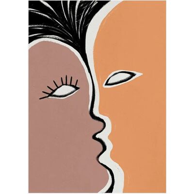 Malerifabrikken Face to face 2 - Oransje - Plakat - 50x70 cm Malerifabrikken Face to face 2 - Oransje - Plakat - 50x70 cm