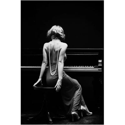 Malerifabrikken Piano Lady Plakat - 50X70 - Sort Malerifabrikken Piano Lady Plakat - 50X70 - Sort