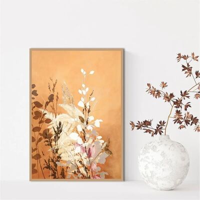 Malerifabrikken Light Leaves 5 - Orange - Plakat - 30X40 Malerifabrikken Light Leaves 5 - Orange - Plakat - 30X40