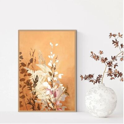 Malerifabrikken Light Leaves 5 - Orange - 50X70 Poster Malerifabrikken Light Leaves 5 - Orange - 50X70 Poster
