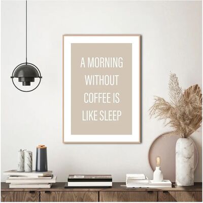 Malerifabrikken - Plakat Uden kaffe - Beige - 70X100 - Plakat Malerifabrikken - Plakat Uden kaffe - Beige - 70X100 - Plakat