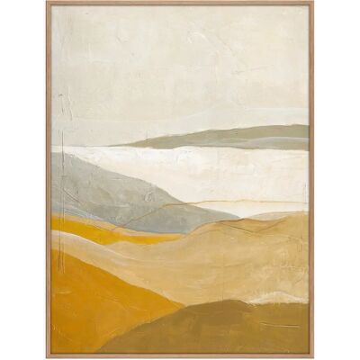 Malerifabrikken - Designmaleri / Gult Felt / 90x120 Cm / Tre Rammem - Landskapskunst Malerifabrikken - Designmaleri / Gult Felt / 90x120 Cm / Tre Rammem - Landskapskunst