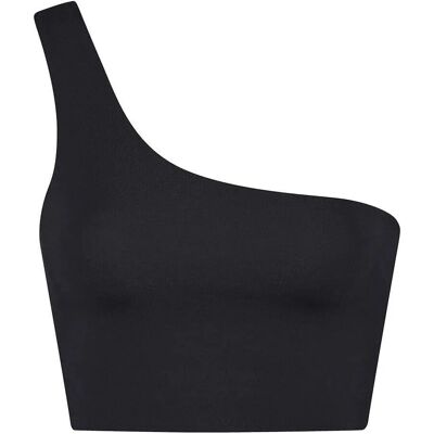Girlfriend Collective Bianca One Shoulder Sports Bra - Black - Large - Supportive Athletic Wear Girlfriend Collective Bianca One Shoulder Sports Bra - Black - Large - Supportive Athletic Wear