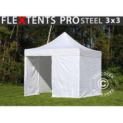 Dancover Gazebo Pieghevole 3x3m Bianco - Regolabile, Impermeabile, Professionale Dancover Gazebo Pieghevole 3x3m Bianco - Regolabile, Impermeabile, Professionale