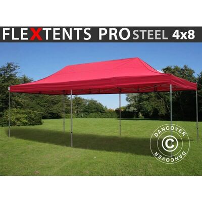 Dancover Klappzelt FleXtents PRO Stahl 4x8 m Rot - Faltzelt Dancover Klappzelt FleXtents PRO Stahl 4x8 m Rot - Faltzelt