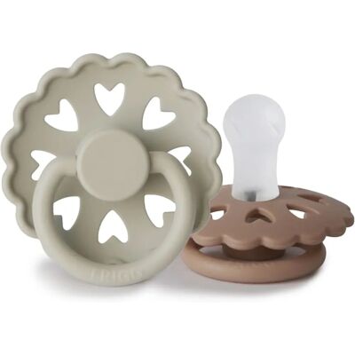 Pack de 2 sucettes en silicone Frigg - Confort bébé - Publicité Pack de 2 sucettes en silicone Frigg - Confort bébé - Publicité
