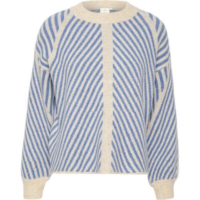 KAFFE Vera Chevron Striber Uldblanding Sweater - Sweater KAFFE Vera Chevron Striber Uldblanding Sweater - Sweater
