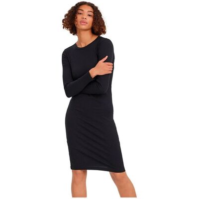Vero Moda - Langärmeliges Kleid - Schwarz - Midi Kleid aus Bio-Baumwolle - Damen Vero Moda - Langärmeliges Kleid - Schwarz - Midi Kleid aus Bio-Baumwolle - Damen