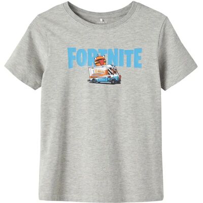 Name It Grau Fortnite T-Shirt - Kurzärmelig, Rundhals, Drucklogo - T-Shirt Name It Grau Fortnite T-Shirt - Kurzärmelig, Rundhals, Drucklogo - T-Shirt