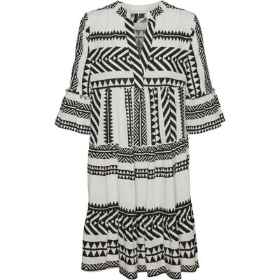 Vero Moda Vmdicthe 3/4 Tunica Exp Ga (10225127) - bianco neve/aop ibizablack Vero Moda Vmdicthe 3/4 Tunica Exp Ga (10225127) - bianco neve/aop ibizablack