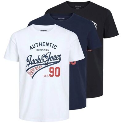 Jack & Jones Ethan kortärmad Crew Neck T-shirt (12221269) svart paket svart/vit/marinblå Jack & Jones Ethan kortärmad Crew Neck T-shirt (12221269) svart paket svart/vit/marinblå