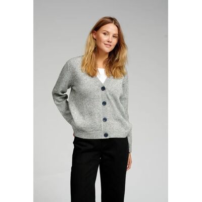 TeeShoppen M Hellgrau Meliert Strickjacke TeeShoppen M Hellgrau Meliert Strickjacke