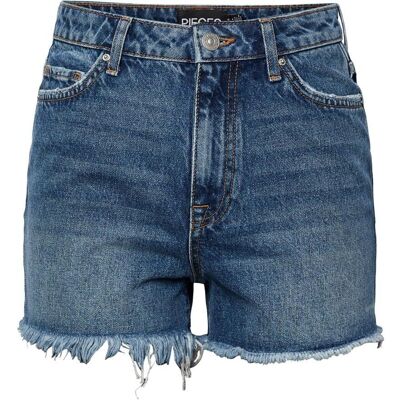 Shorts en Jean Taille Haute Tulla Bleu Pieces - Shorts Shorts en Jean Taille Haute Tulla Bleu Pieces - Shorts